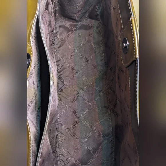 Longchamp Vintage Le Roseau Satine Collection Bronze Patent Tote Ref# 1681051016 - Picture 7 of 12